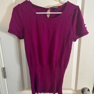 Express Women's purple vintage Y2K Short Sleeve sweater size m EUC